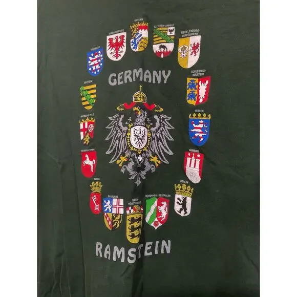 Vintage Stedman XXL Tee Germany Ramstein Green - Picture 2 of 11